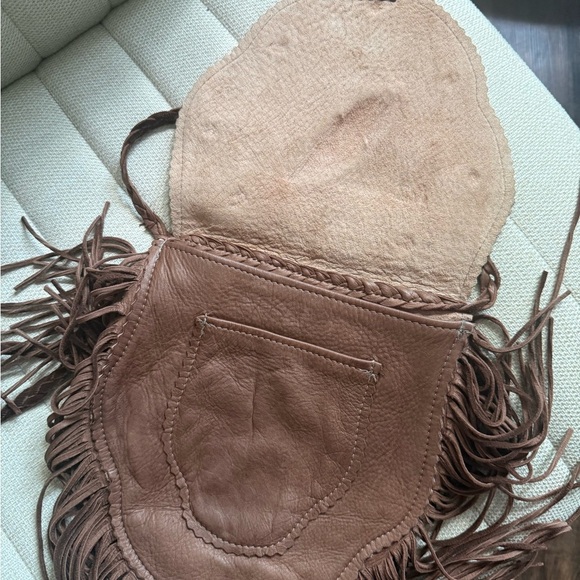 Brown Fringe Leather Boho Bag - Picture 6 of 7
